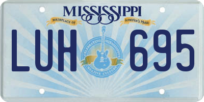 MS license plate LUH695