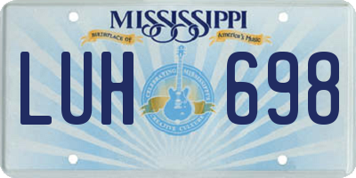 MS license plate LUH698