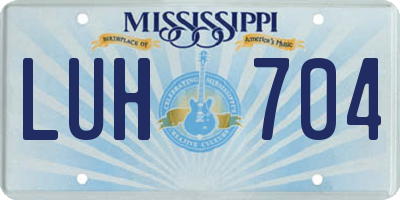 MS license plate LUH704