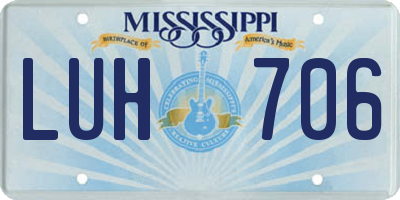 MS license plate LUH706