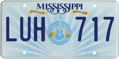 MS license plate LUH717