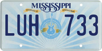 MS license plate LUH733