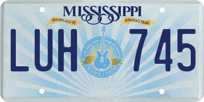 MS license plate LUH745