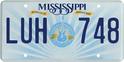 MS license plate LUH748