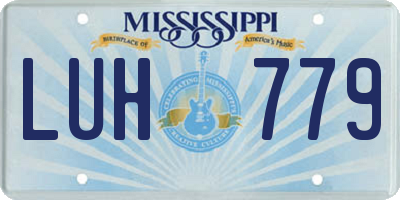 MS license plate LUH779