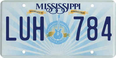 MS license plate LUH784
