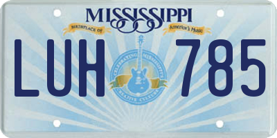 MS license plate LUH785