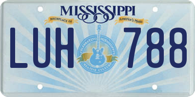 MS license plate LUH788