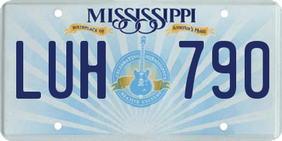 MS license plate LUH790