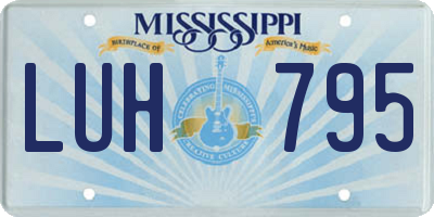 MS license plate LUH795
