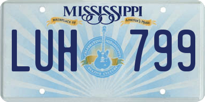 MS license plate LUH799