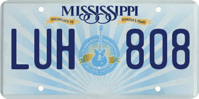 MS license plate LUH808