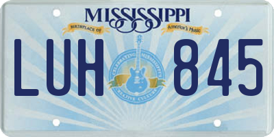 MS license plate LUH845