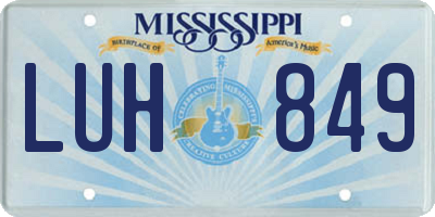 MS license plate LUH849