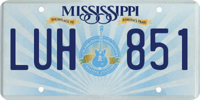 MS license plate LUH851