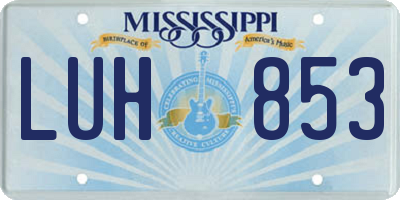 MS license plate LUH853
