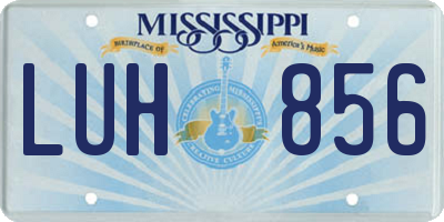 MS license plate LUH856
