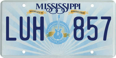 MS license plate LUH857