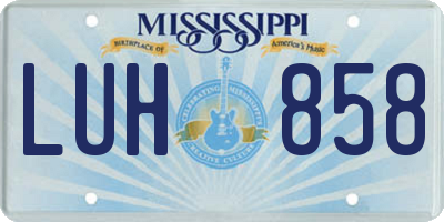 MS license plate LUH858