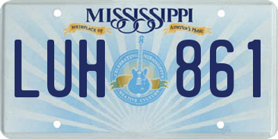 MS license plate LUH861