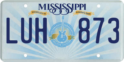 MS license plate LUH873