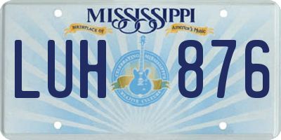 MS license plate LUH876
