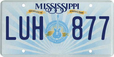 MS license plate LUH877