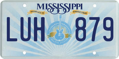 MS license plate LUH879
