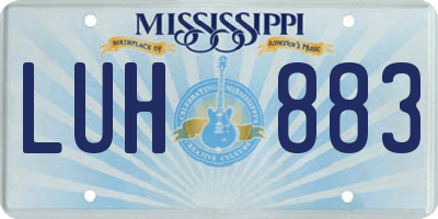 MS license plate LUH883