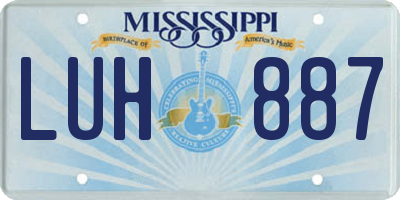 MS license plate LUH887