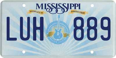 MS license plate LUH889