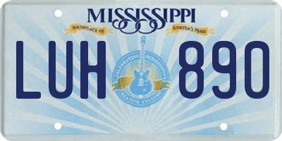 MS license plate LUH890
