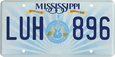 MS license plate LUH896