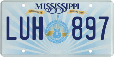 MS license plate LUH897