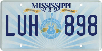 MS license plate LUH898