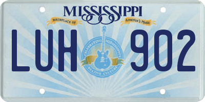 MS license plate LUH902