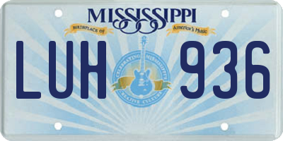 MS license plate LUH936