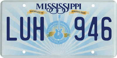 MS license plate LUH946