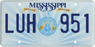 MS license plate LUH951