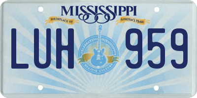 MS license plate LUH959