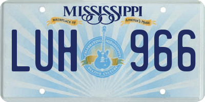 MS license plate LUH966