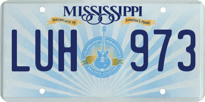 MS license plate LUH973