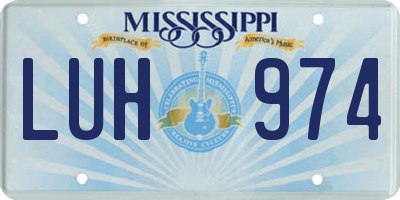 MS license plate LUH974