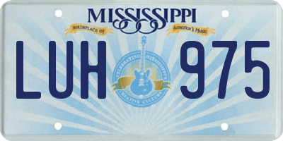 MS license plate LUH975
