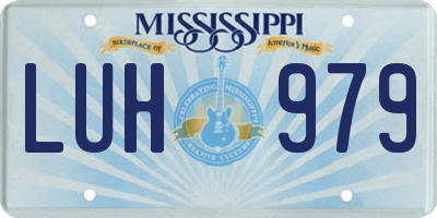 MS license plate LUH979
