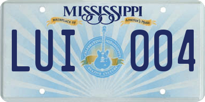 MS license plate LUI004