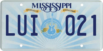 MS license plate LUI021