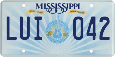MS license plate LUI042