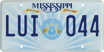 MS license plate LUI044