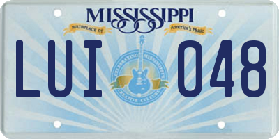 MS license plate LUI048